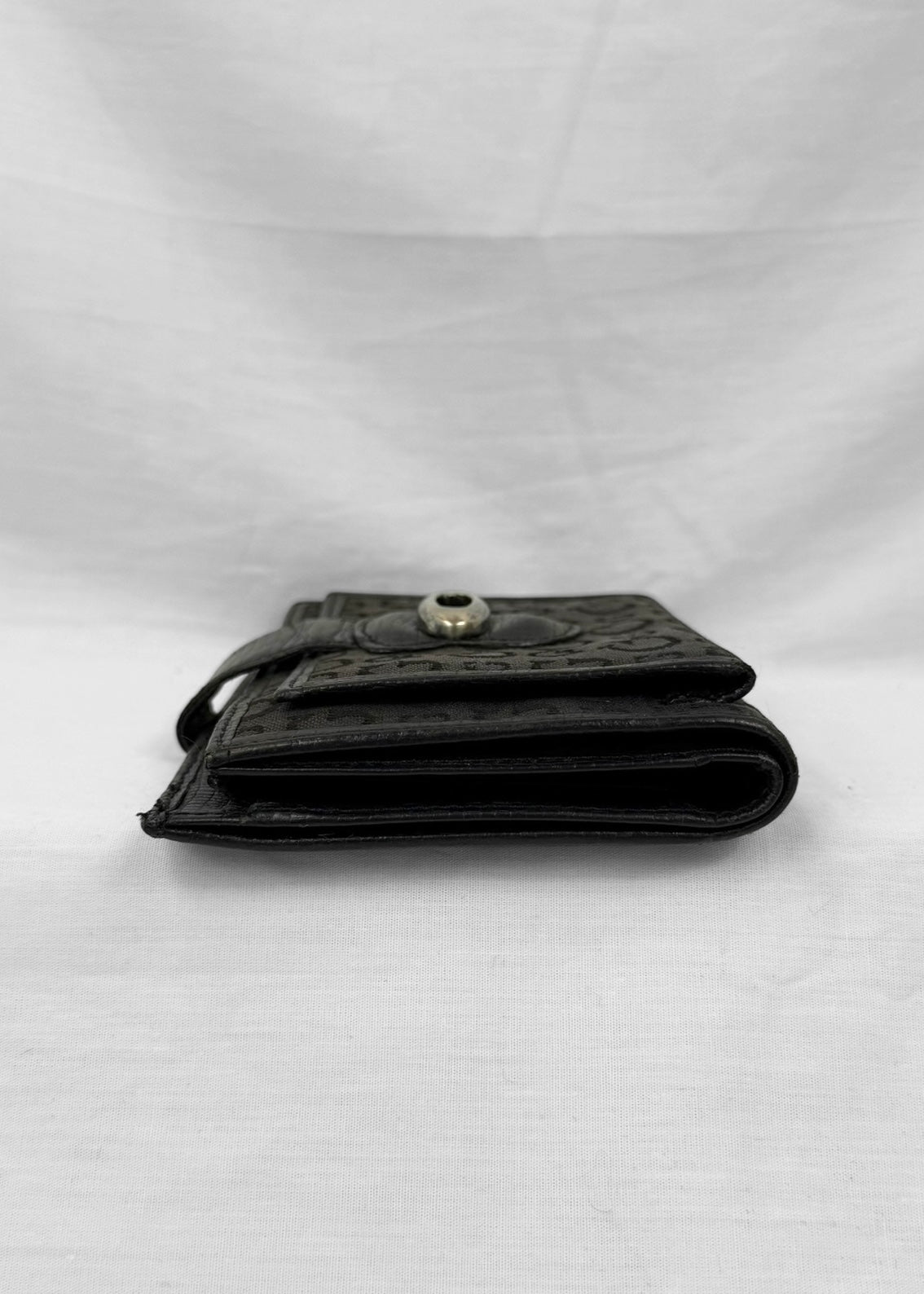 Vintage Guess Wallet in Black Monogram Silver