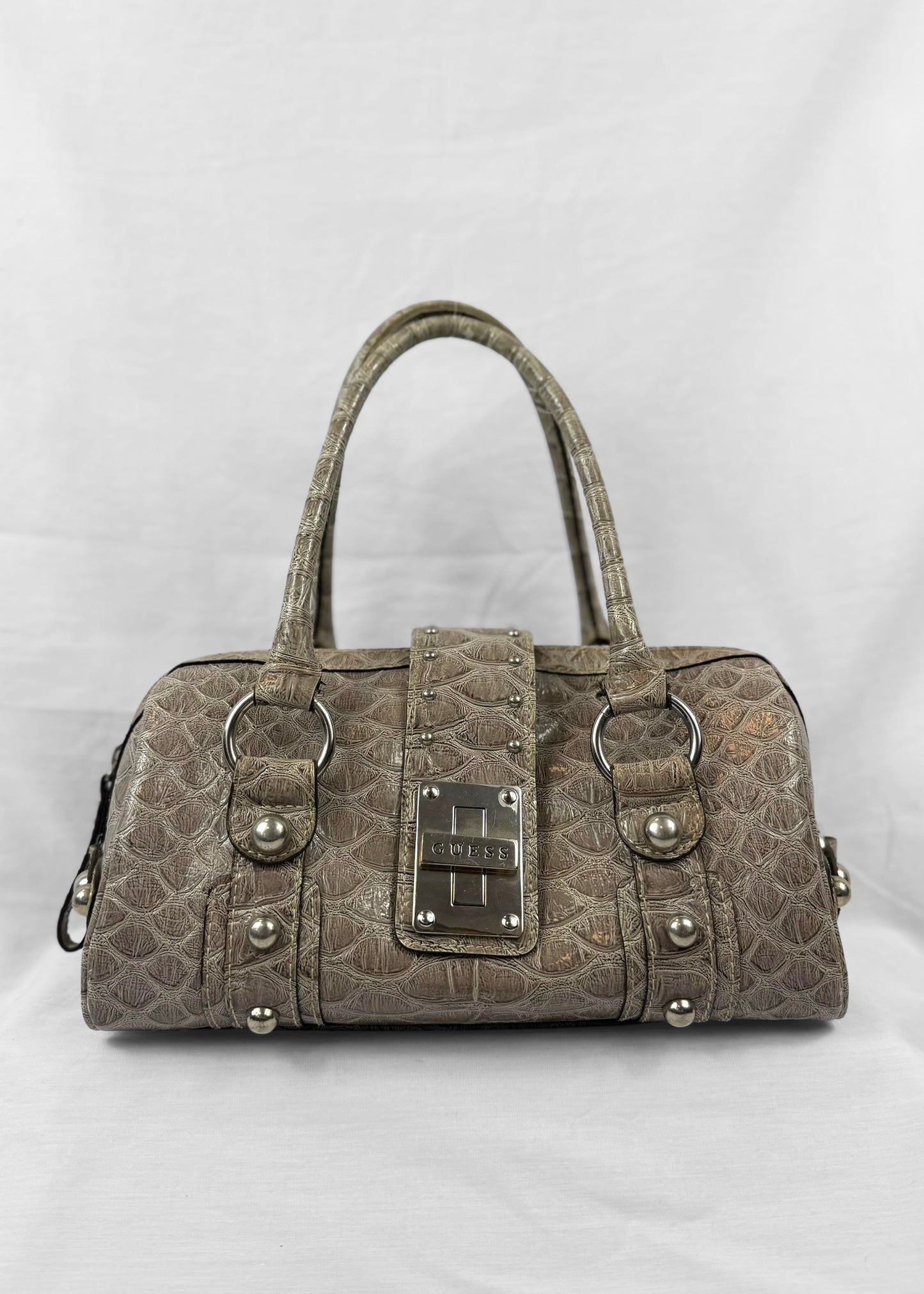 Vintage Guess Beige Brown Croco Bag