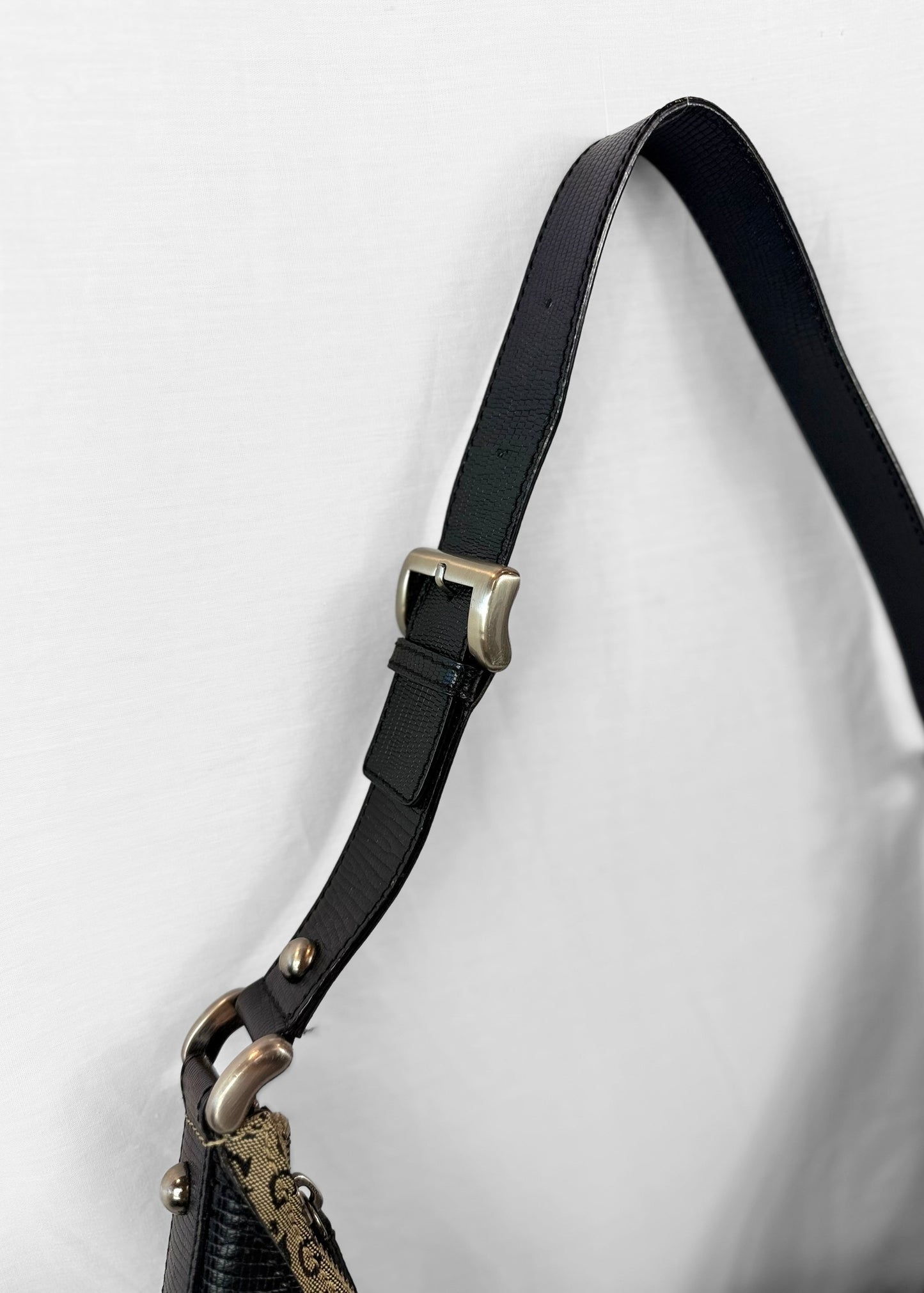 Vintage Guess Bag in Black Monogram and Studs