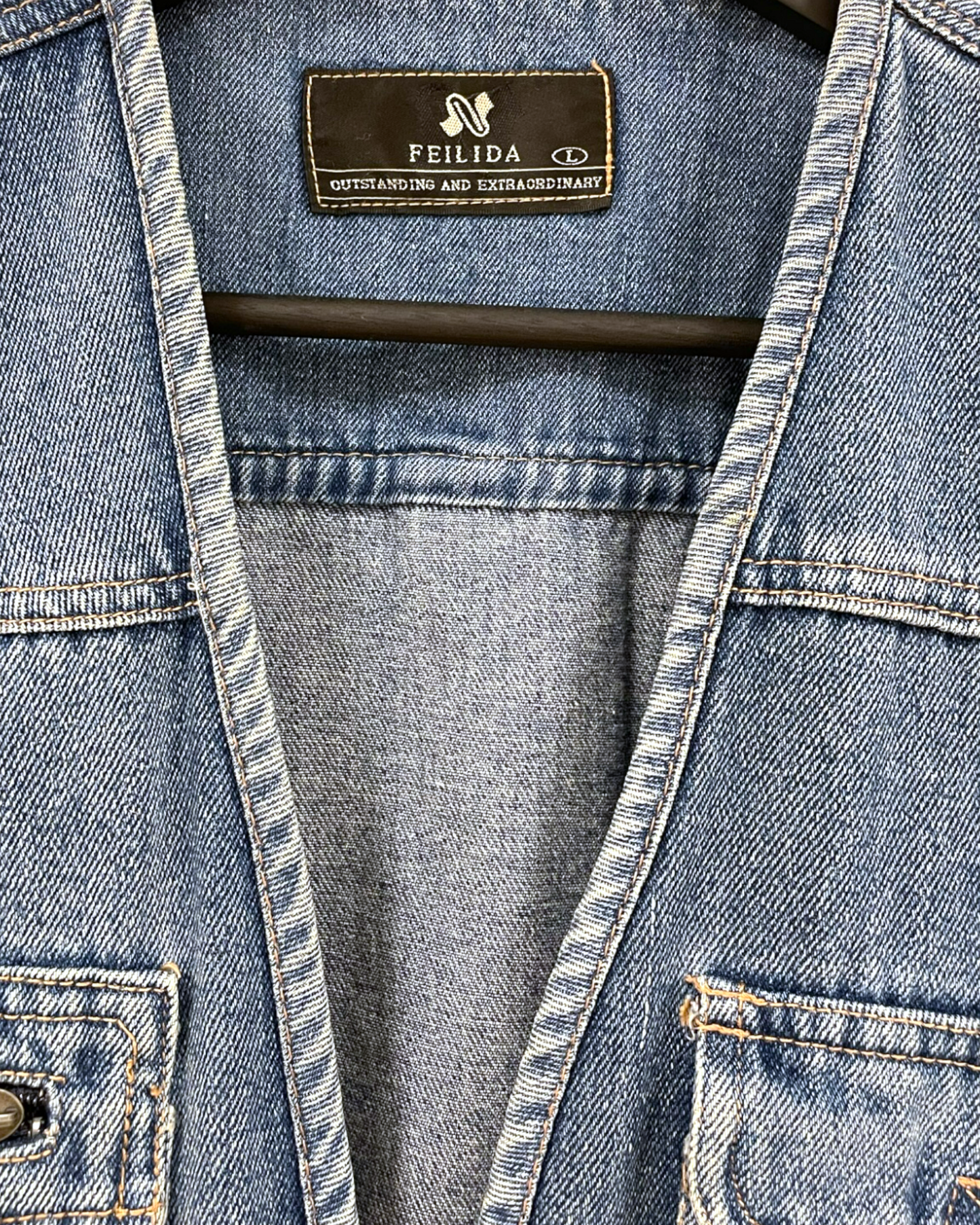 RARE Denim Cargo Gilet L