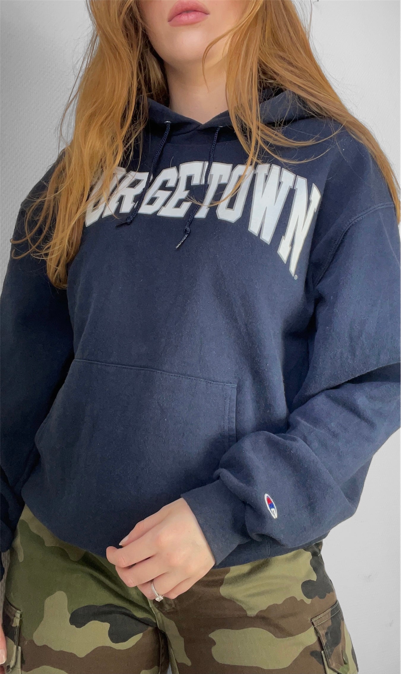 Vintage Champion Georgetown Hoodie L