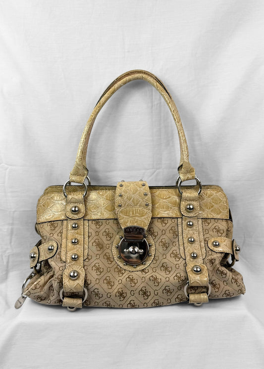 Vintage Guess Bag in Beige Monogram