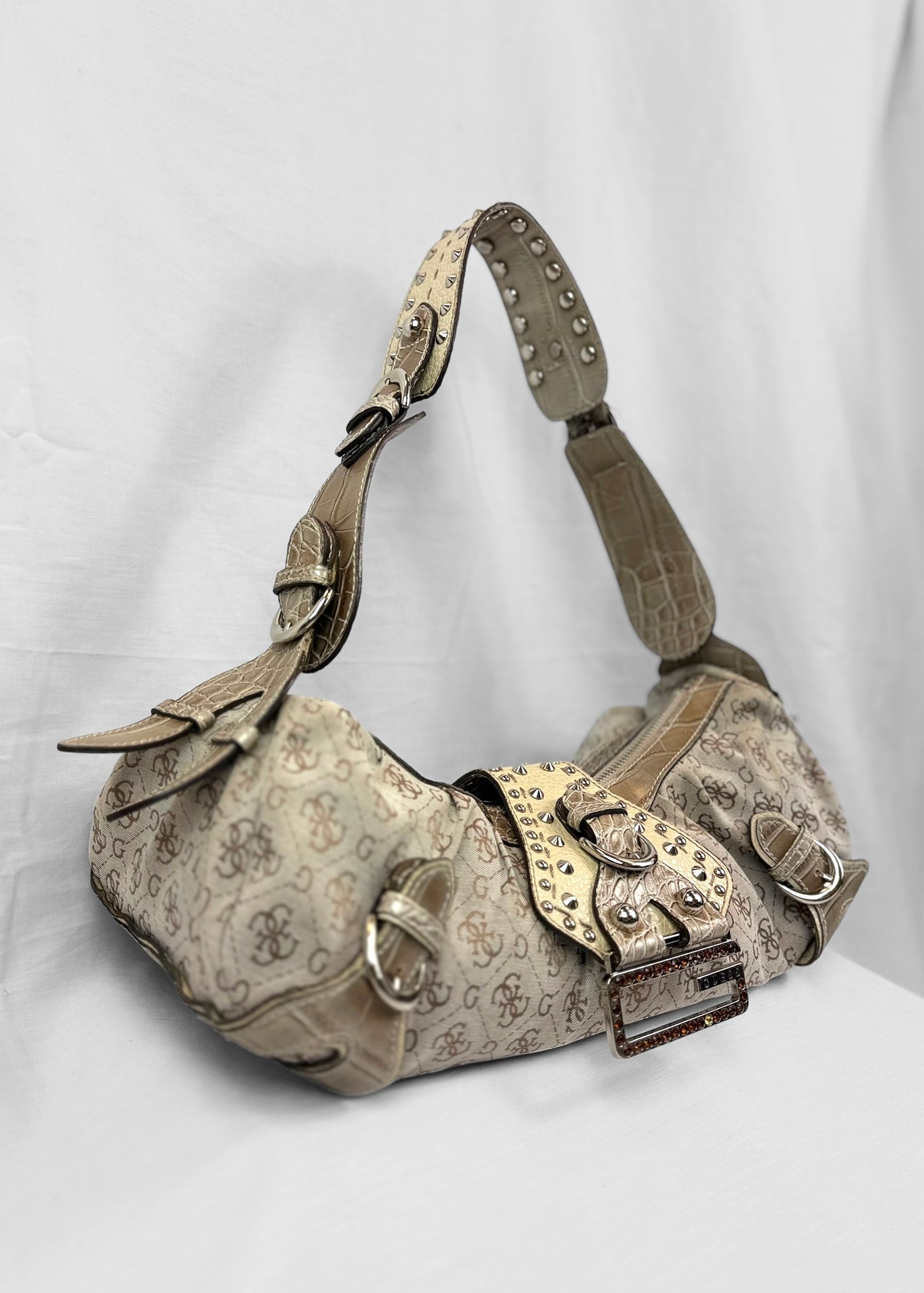 Rare Vintage Guess Bag Cream Studded