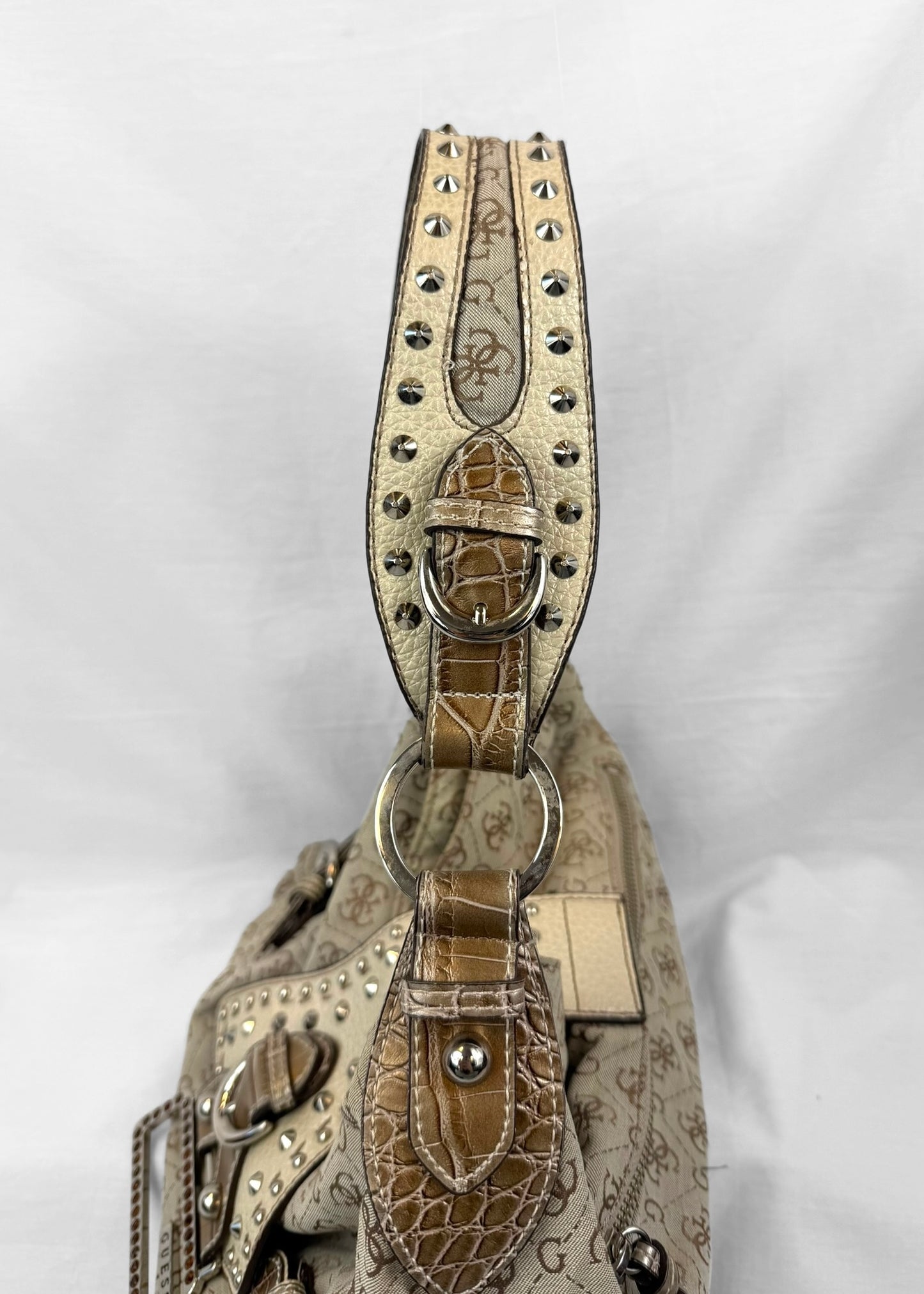 Vintage Rare Guess Bag in Cream Studded Slouchy
