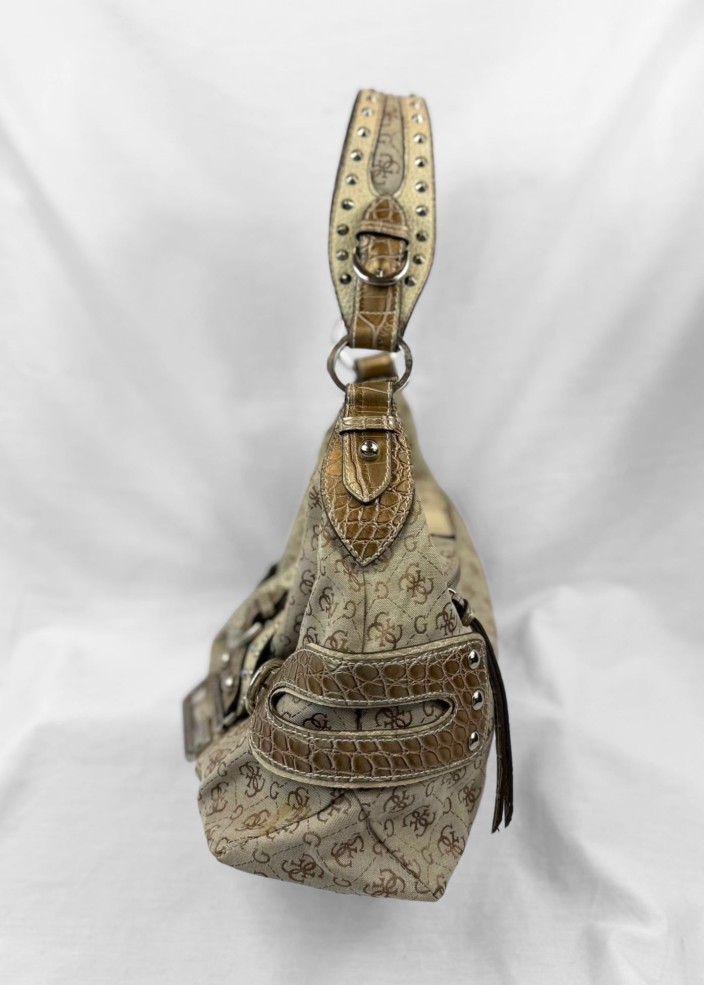 Vintage Rare Guess Bag in Cream Studded Slouchy