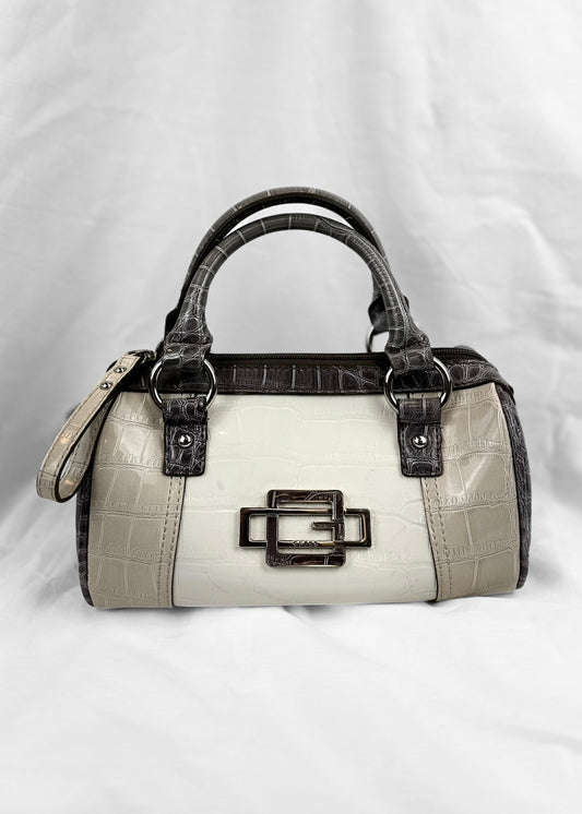 Guess Bag Croco Purple White Cream Bowling