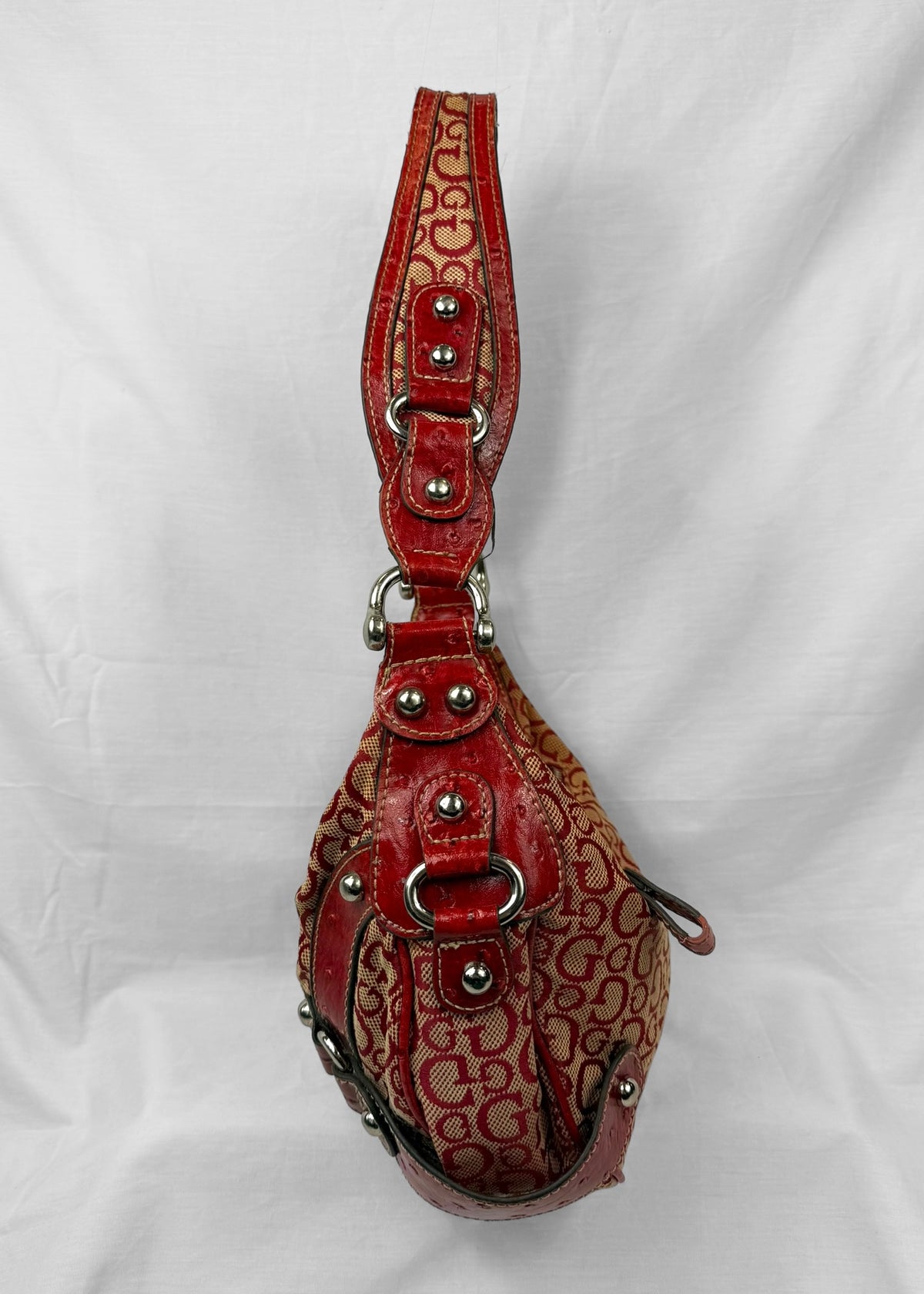 Rare Vintage Guess Bag in Red Monogram with G Buckle