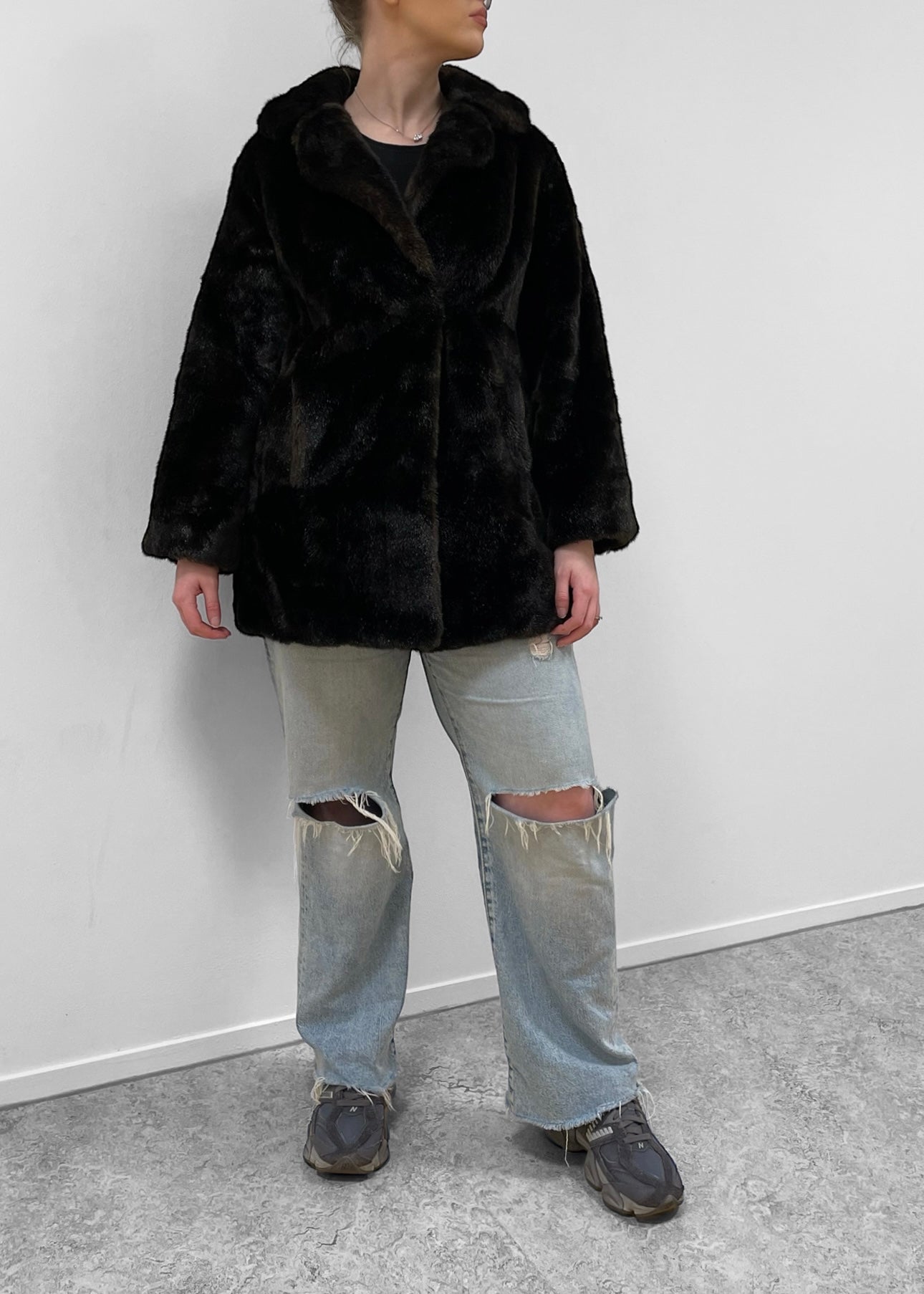 Vintage Faux Fur Coat L