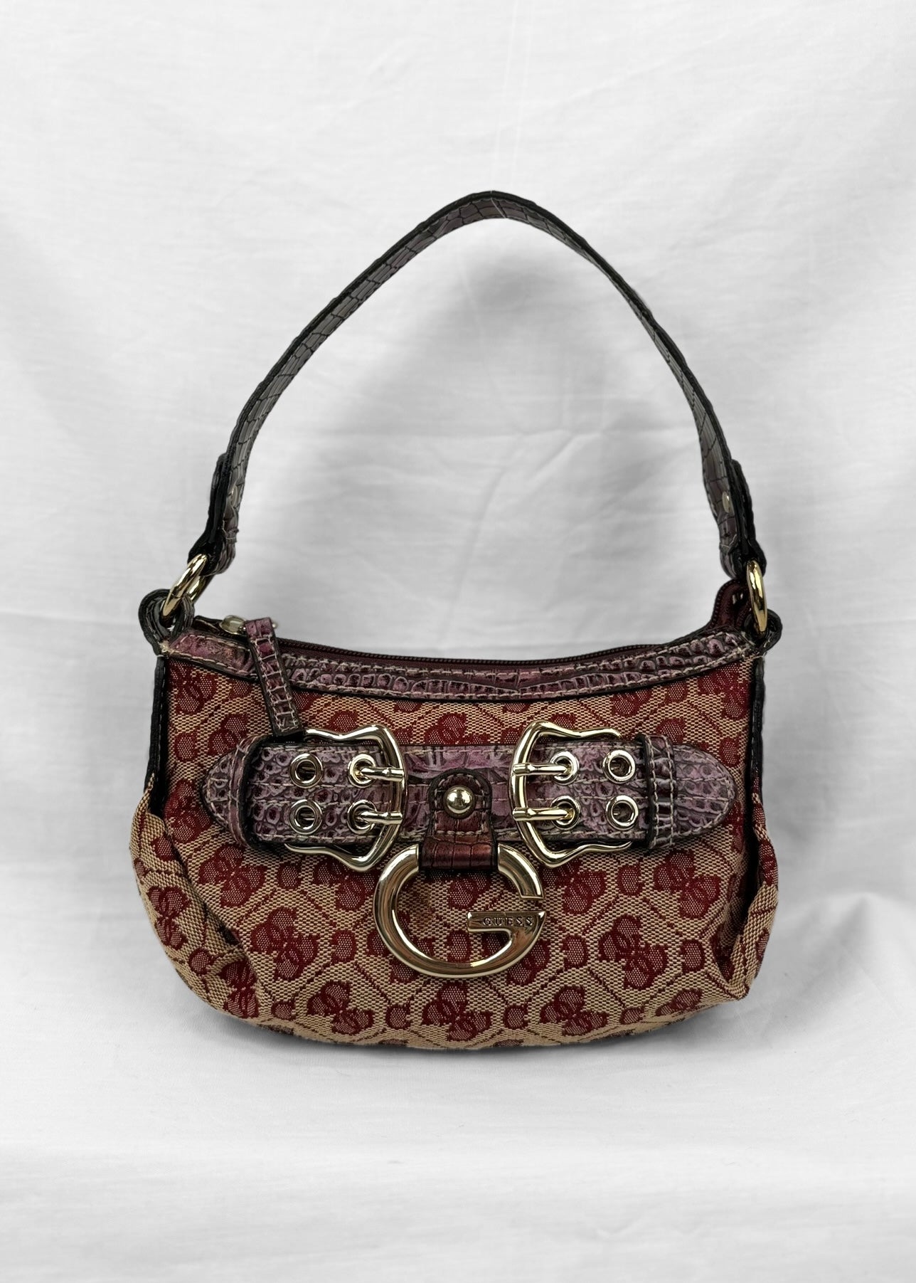 Vintage Rare Guess Bag in Purple/Red with Buckle G