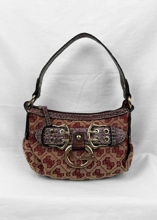 Vintage Rare Guess Bag in Purple/Red with Buckle G