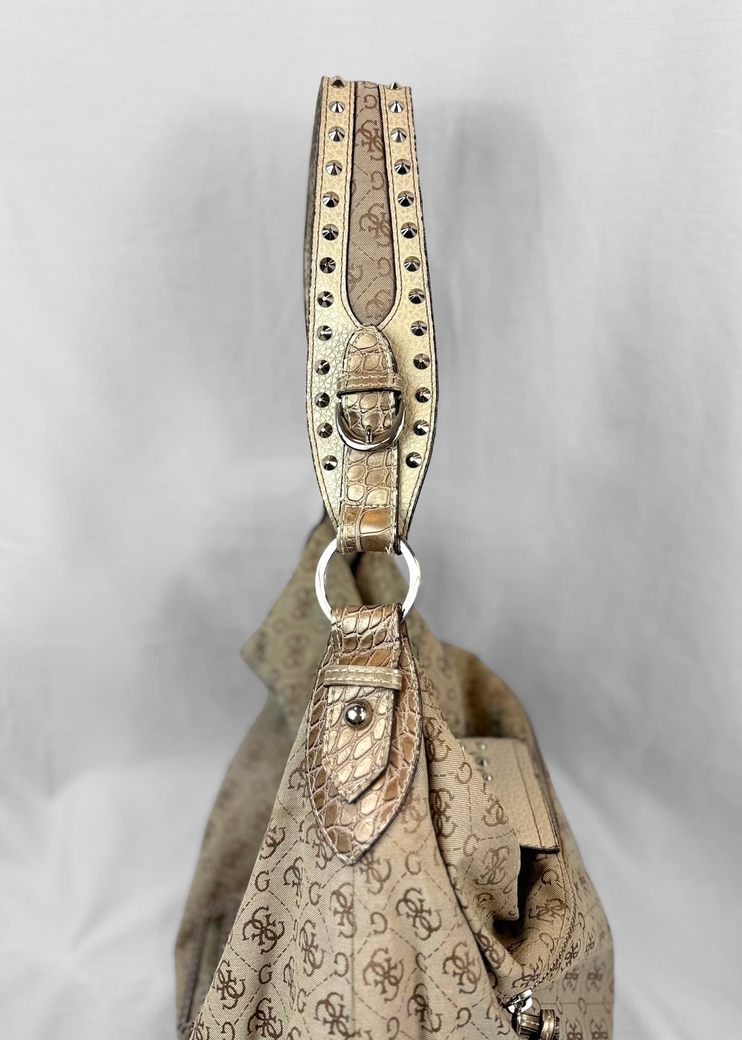 Vintage Guess Bag in Cream with Studs