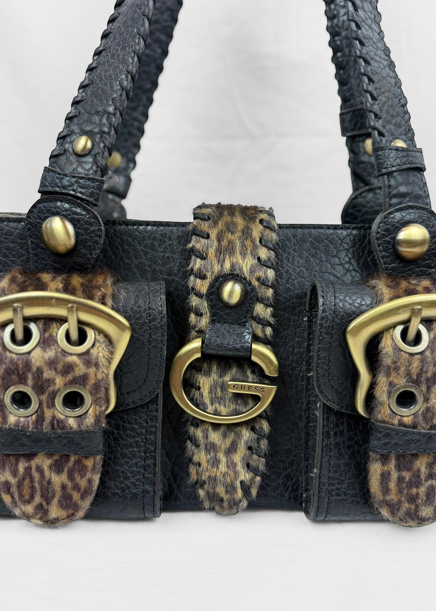 Vintage Guess Bag in Black Leopard