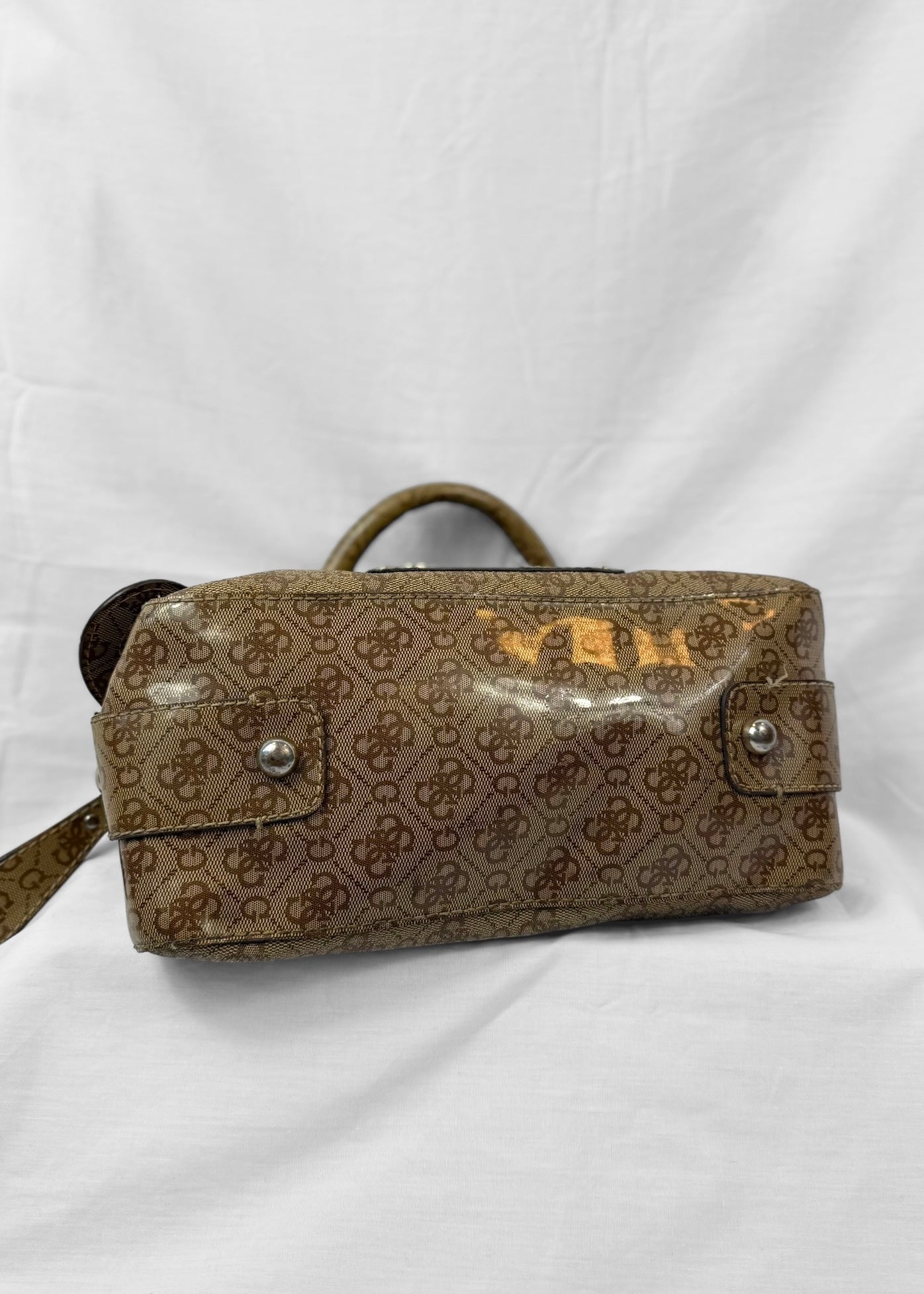 Vintage Guess Bag Brown Monogram with Heart Charm