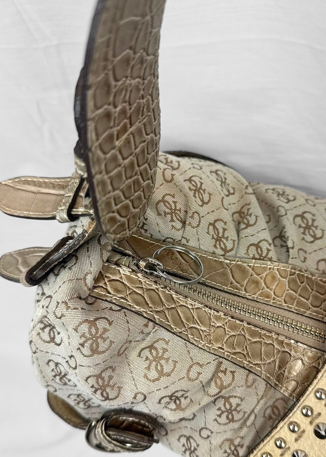 Rare Vintage Guess Bag Cream Studded