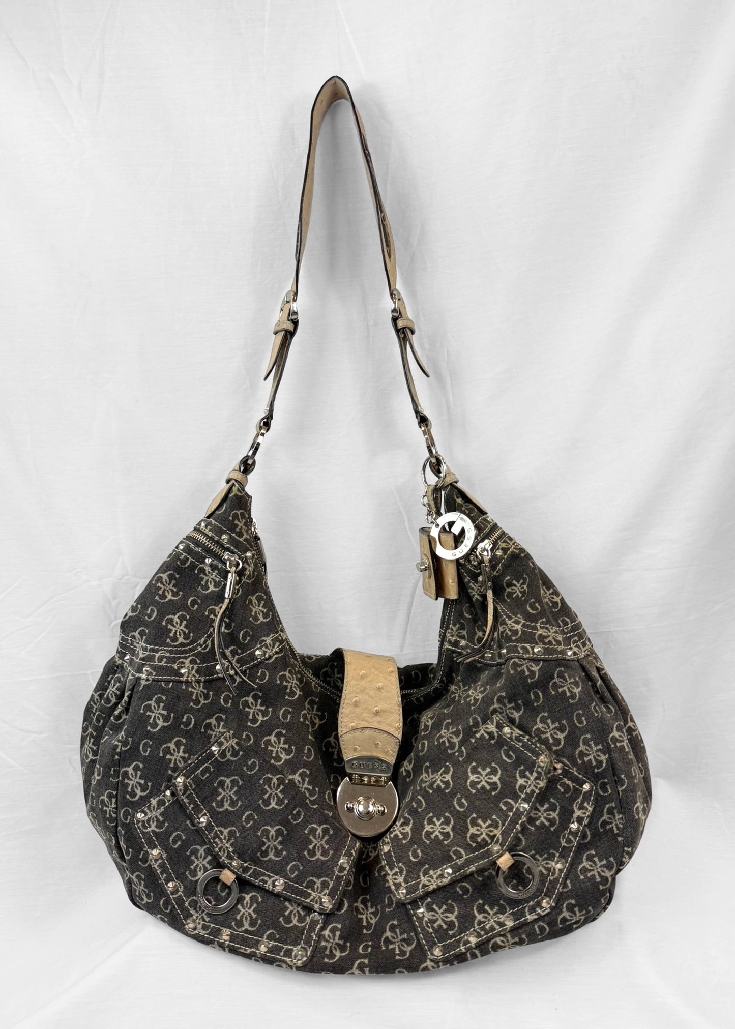 Vintage Guess Bag in Grey Denim