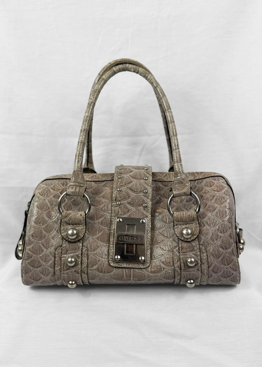 Vintage Guess Beige Brown Croco Bag