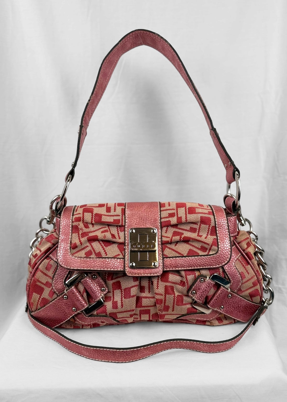 Vintage Guess Bag in Pink and Silver
