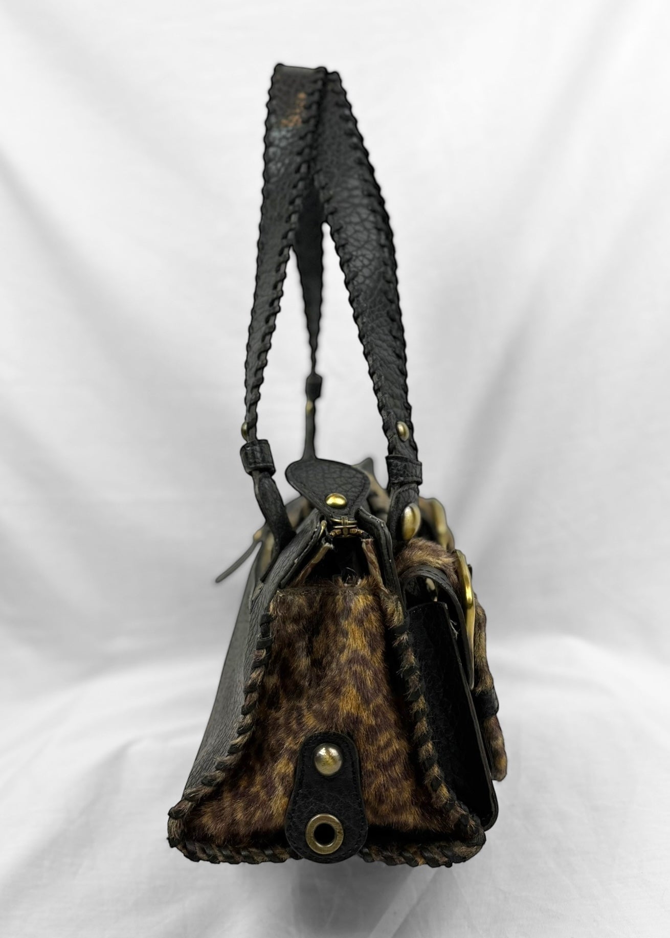 Vintage Guess Bag in Black Leopard