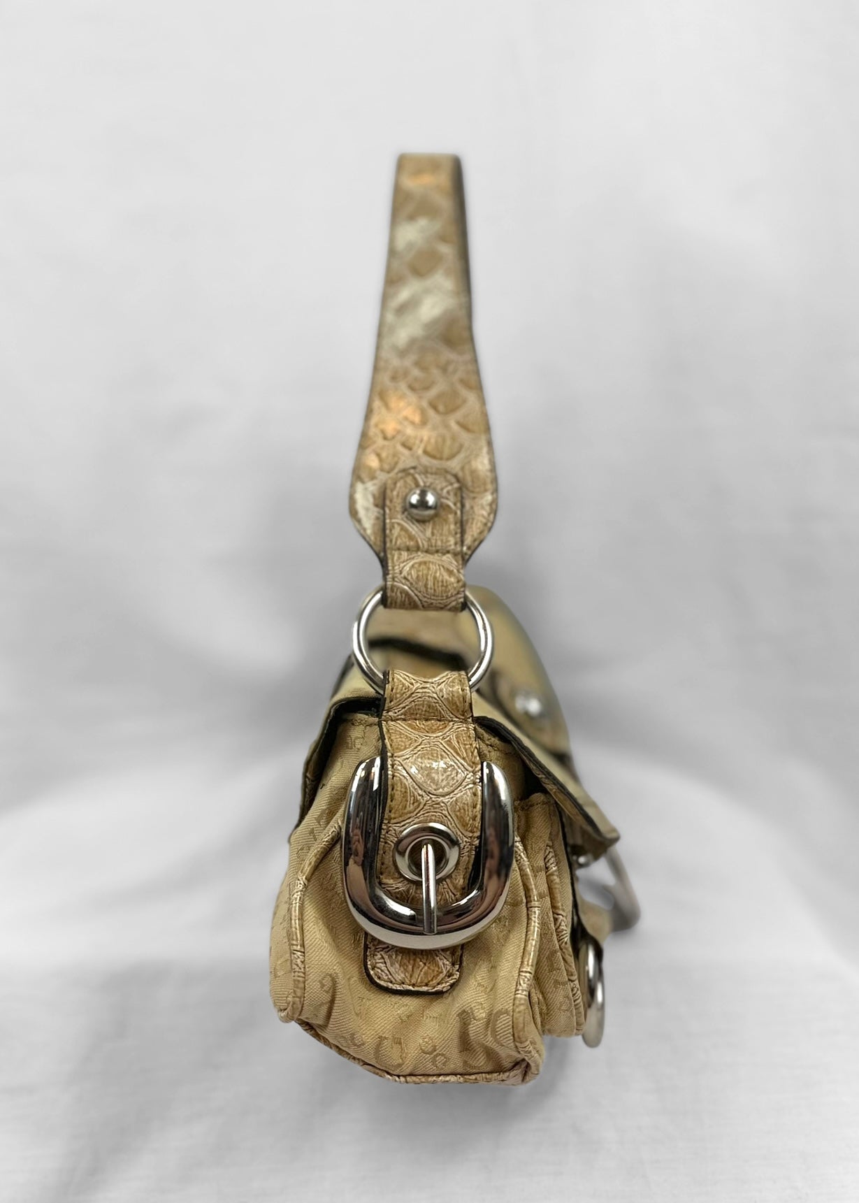 Vintage Guess Bag in Cream Monogram and Silver G