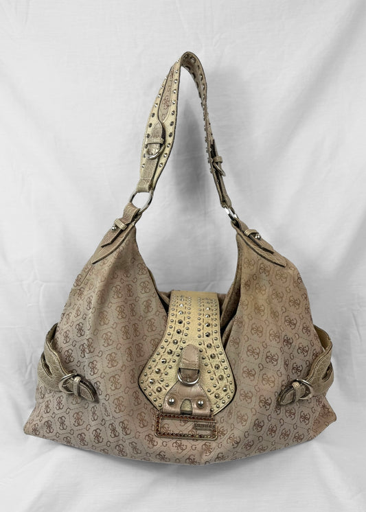 Vintage Guess Hobo Bag in Crème and Studs