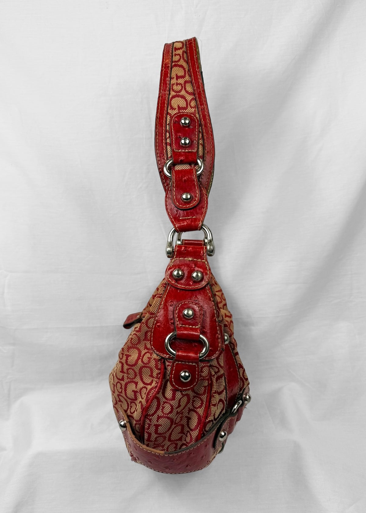 Rare Vintage Guess Bag in Red Monogram with G Buckle