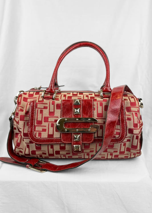Vintage Guess 00´s Bag Studded in Red Silver Monogram