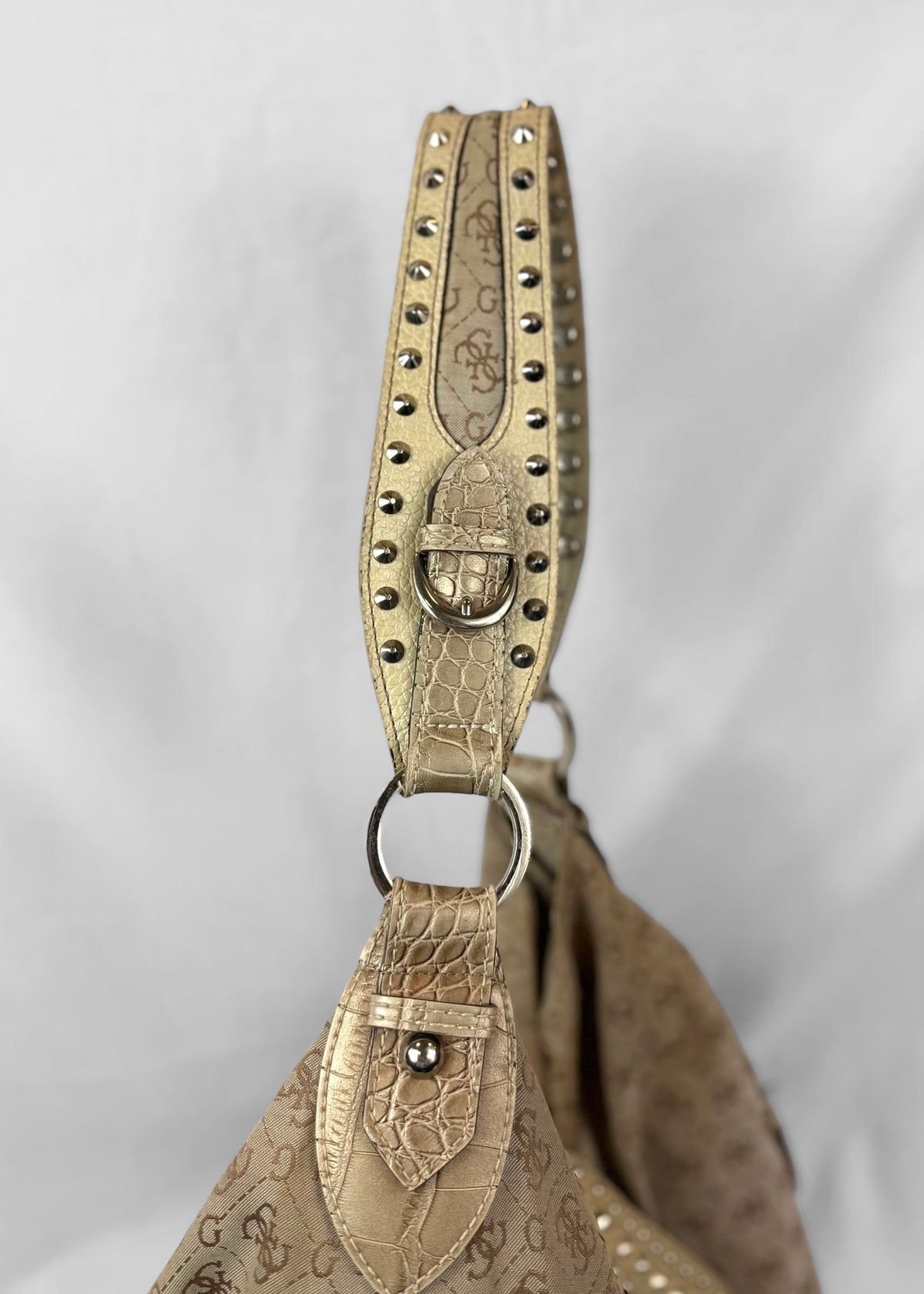 Vintage Guess Hobo Bag in Crème and Studs