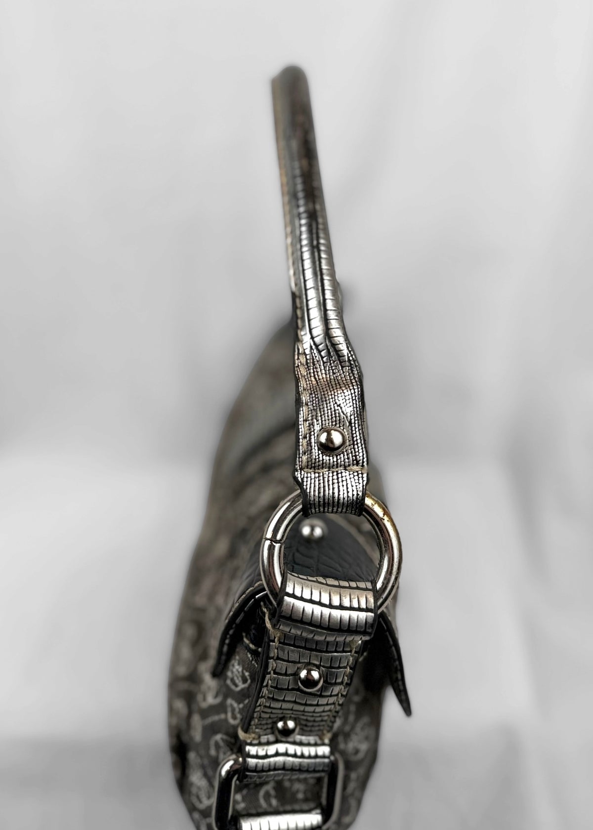 Vintage Guess Bag in Grey Denim Silver