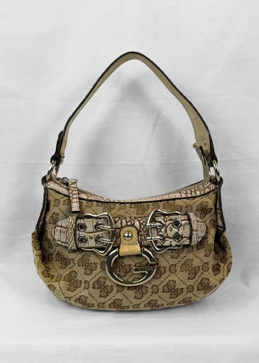 Vintage Guess Bag in Beige Croco
