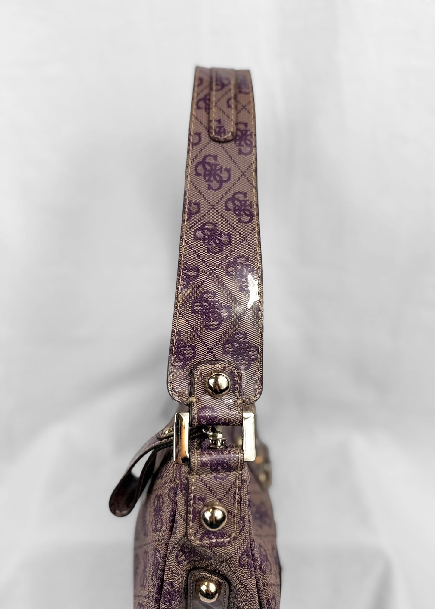 Guess Bag in Purple Monogram and Silver