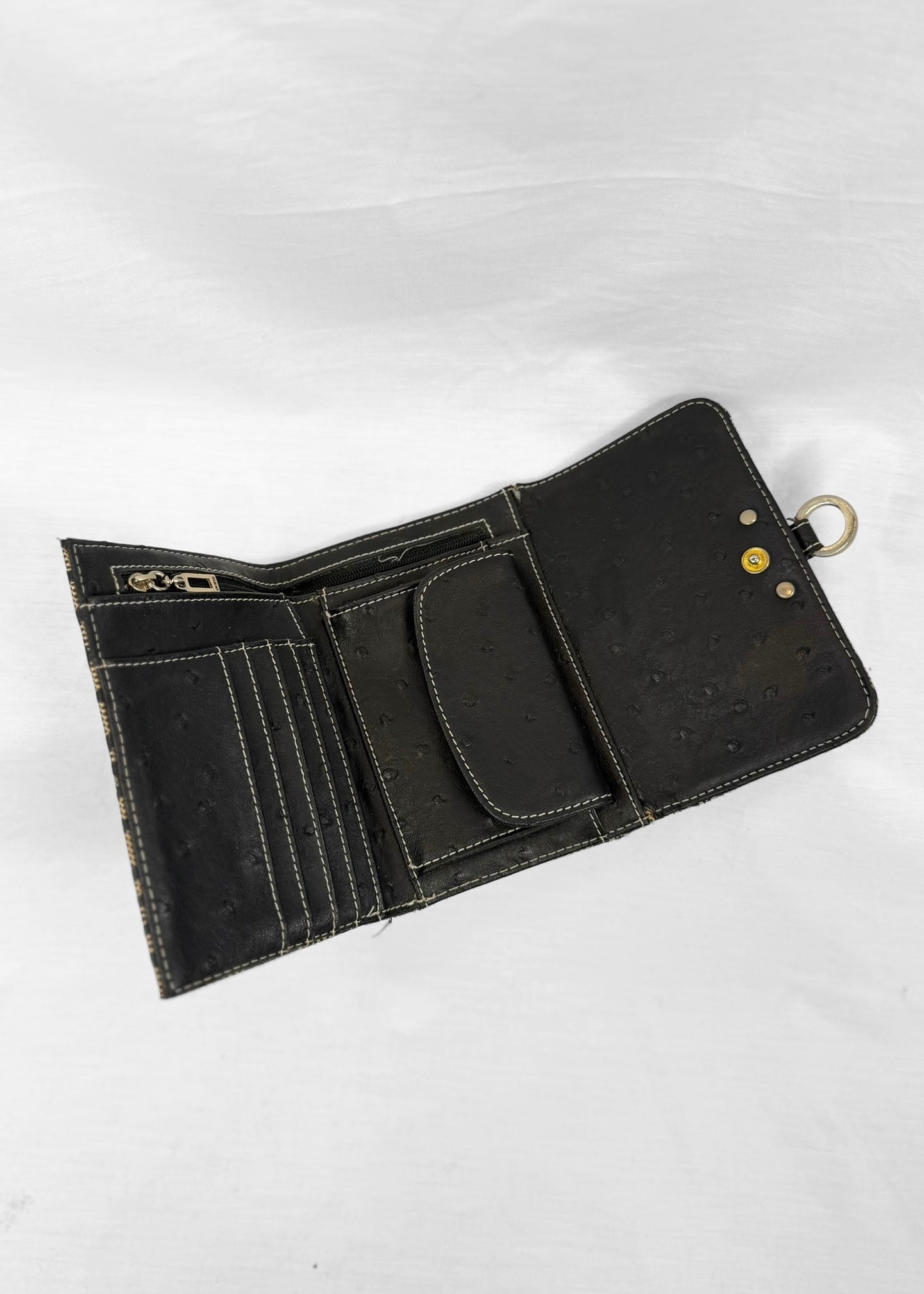 Vintage Guess Wallet in Black Monogram Silver