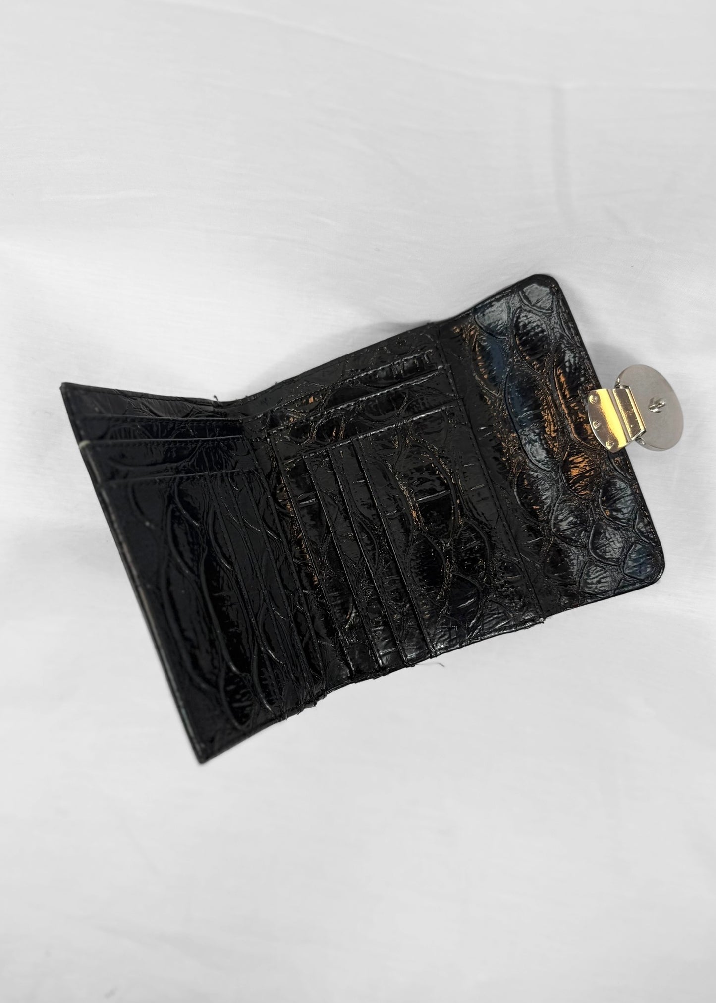Guess Wallet in Black Croco and Silver