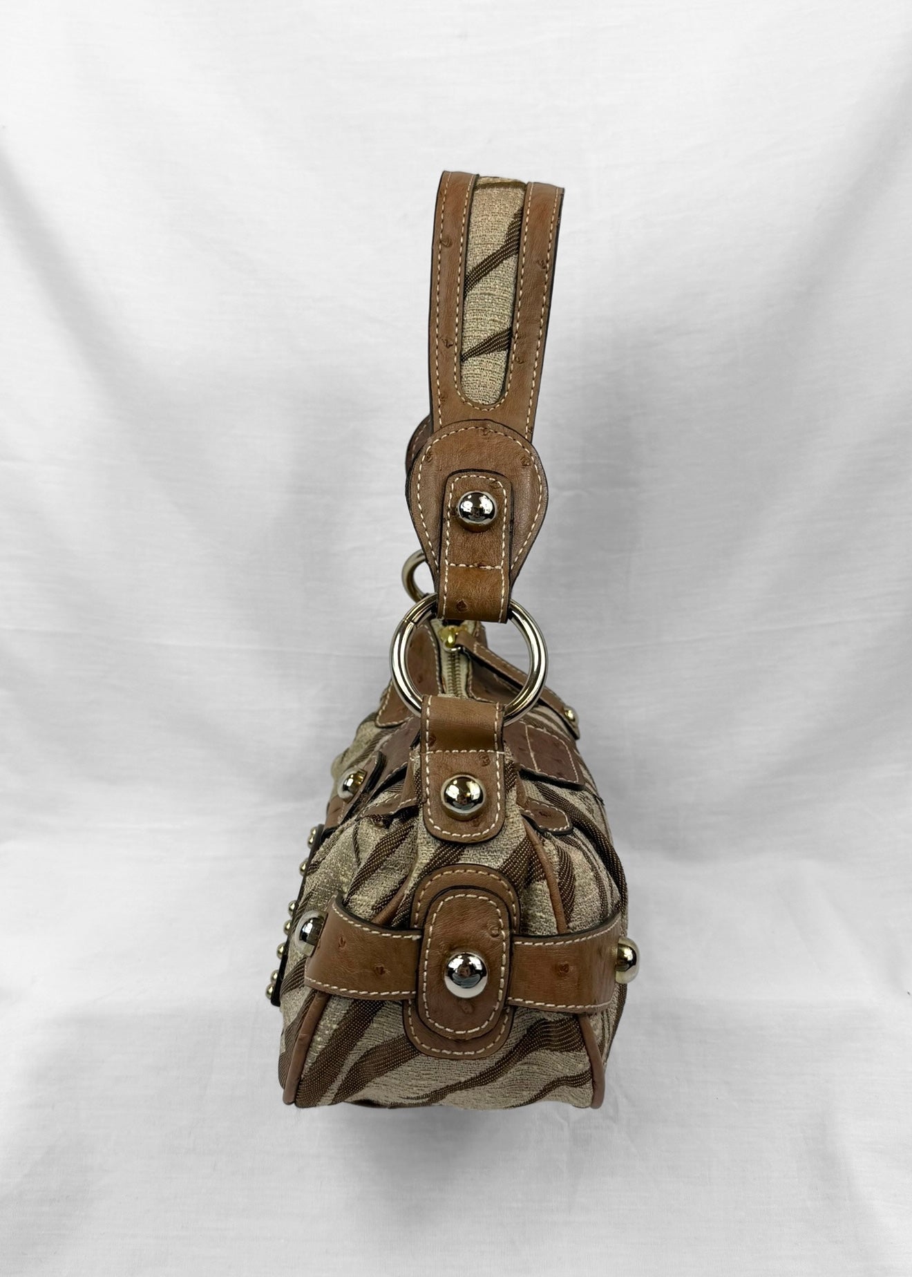 Vintage Guess Bag Brown Zebra Wood