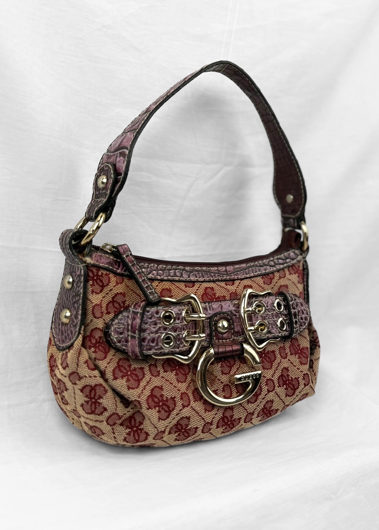 Vintage Rare Guess Bag in Purple/Red with Buckle G