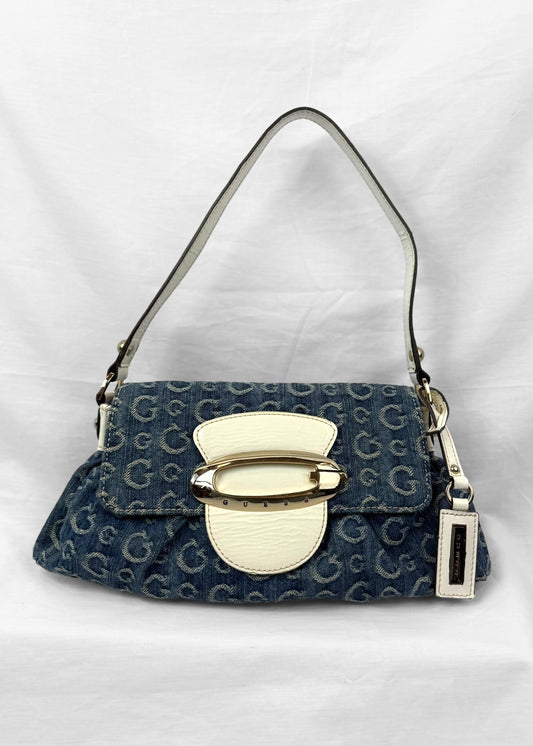 Rare Vintage Guess Shoulderbag in Denim Cream