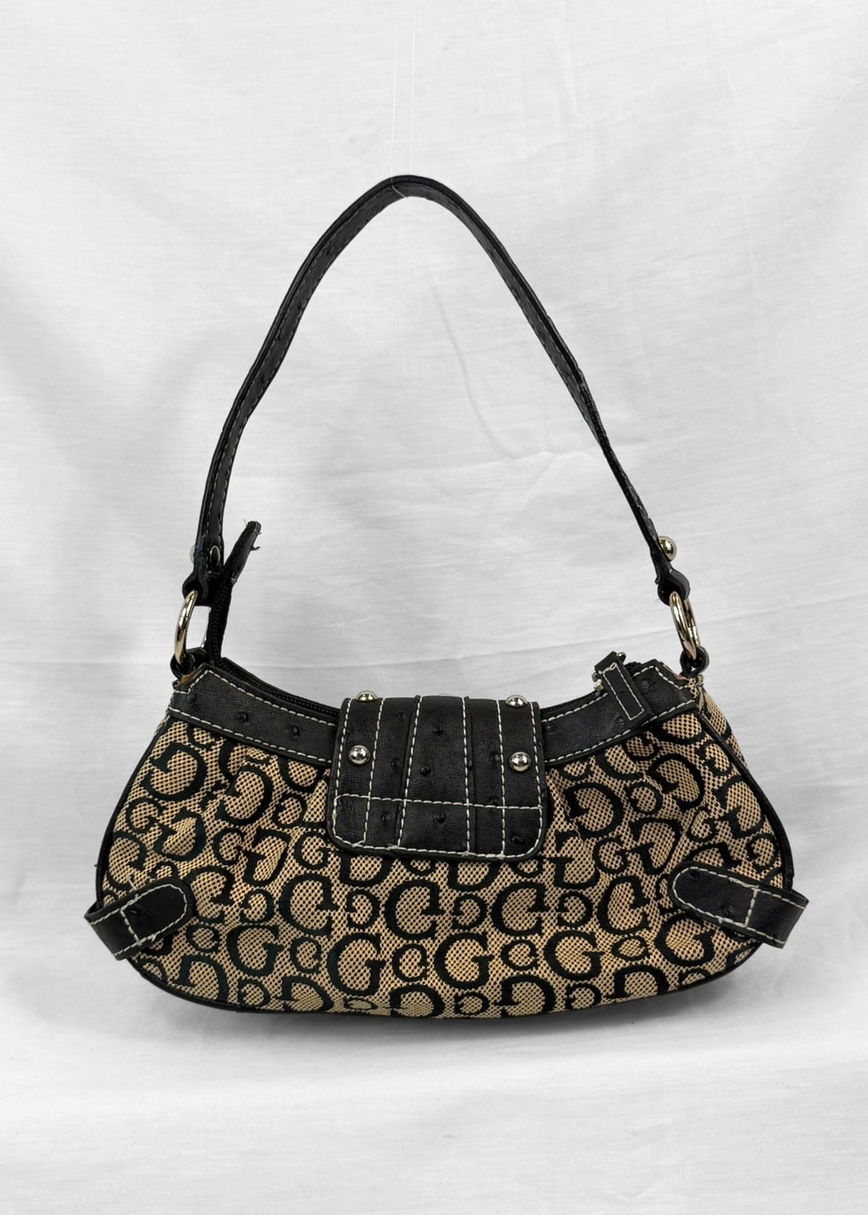 Vintage Guess Bag Ultra Rare in Black Monogram Silver