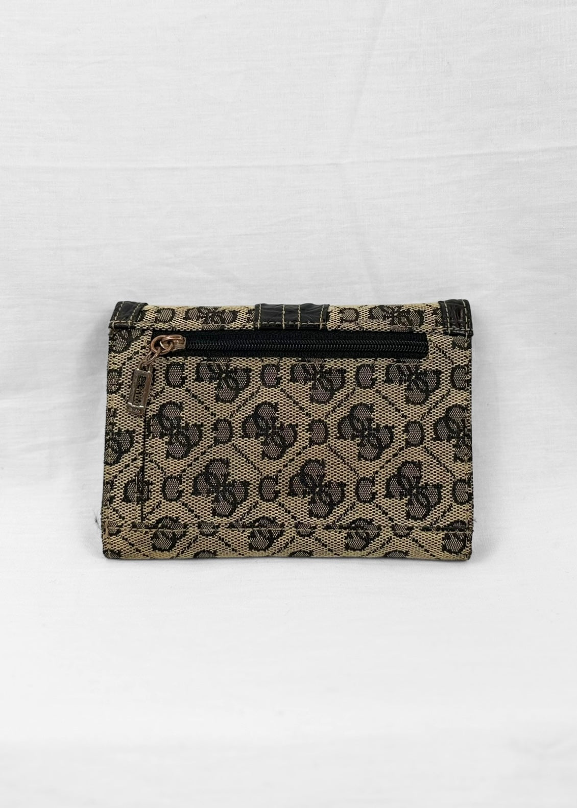 Vintage Guess Wallet in Black Monogram G Buckle