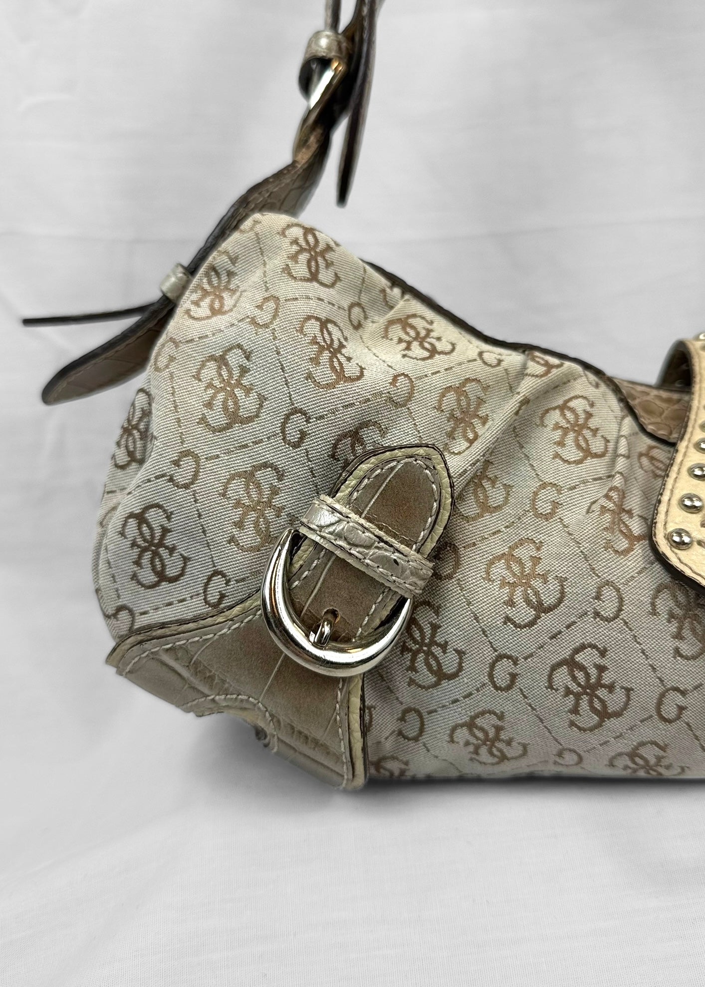 Rare Vintage Guess Bag Cream Studded