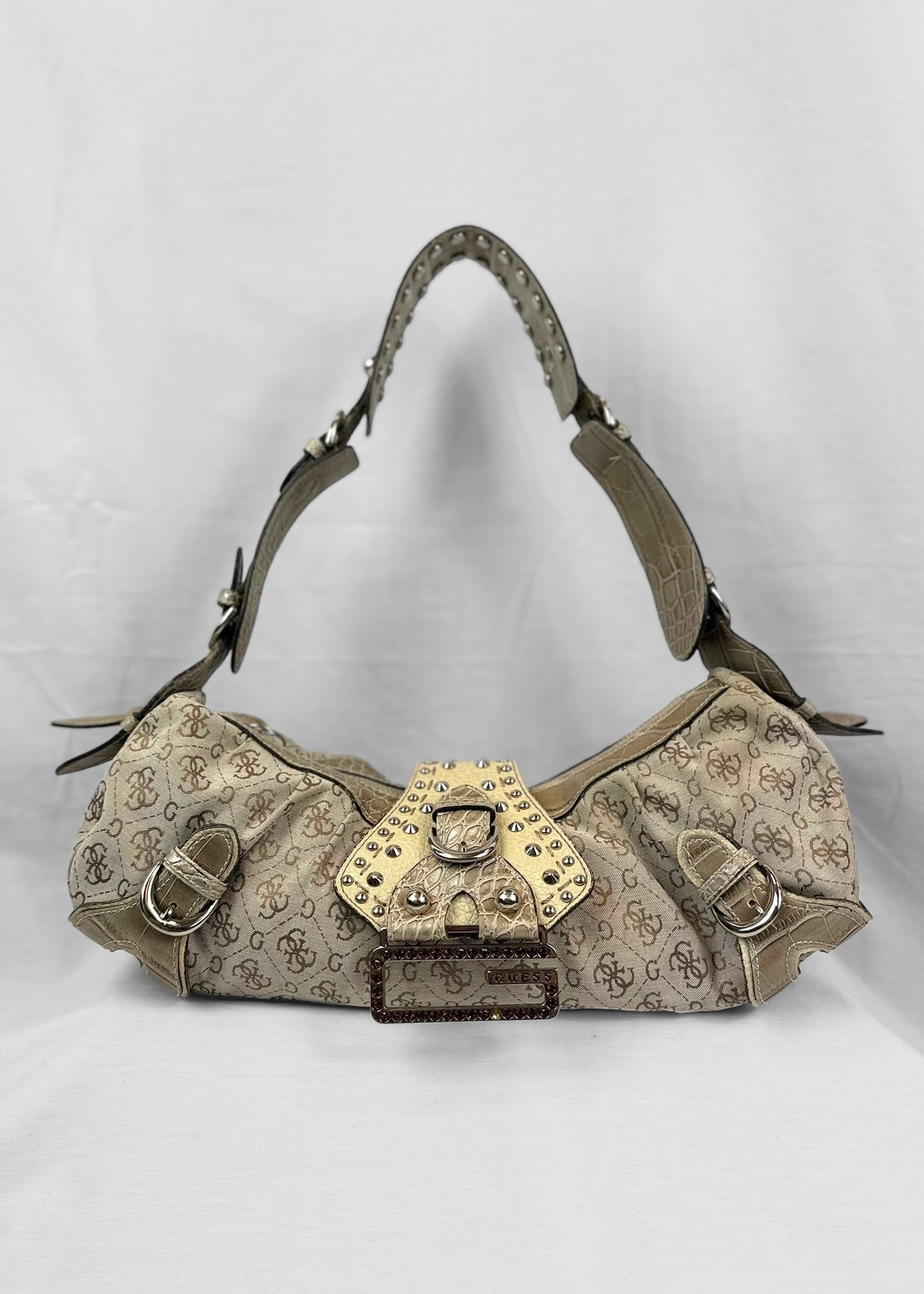 Rare Vintage Guess Bag Cream Studded