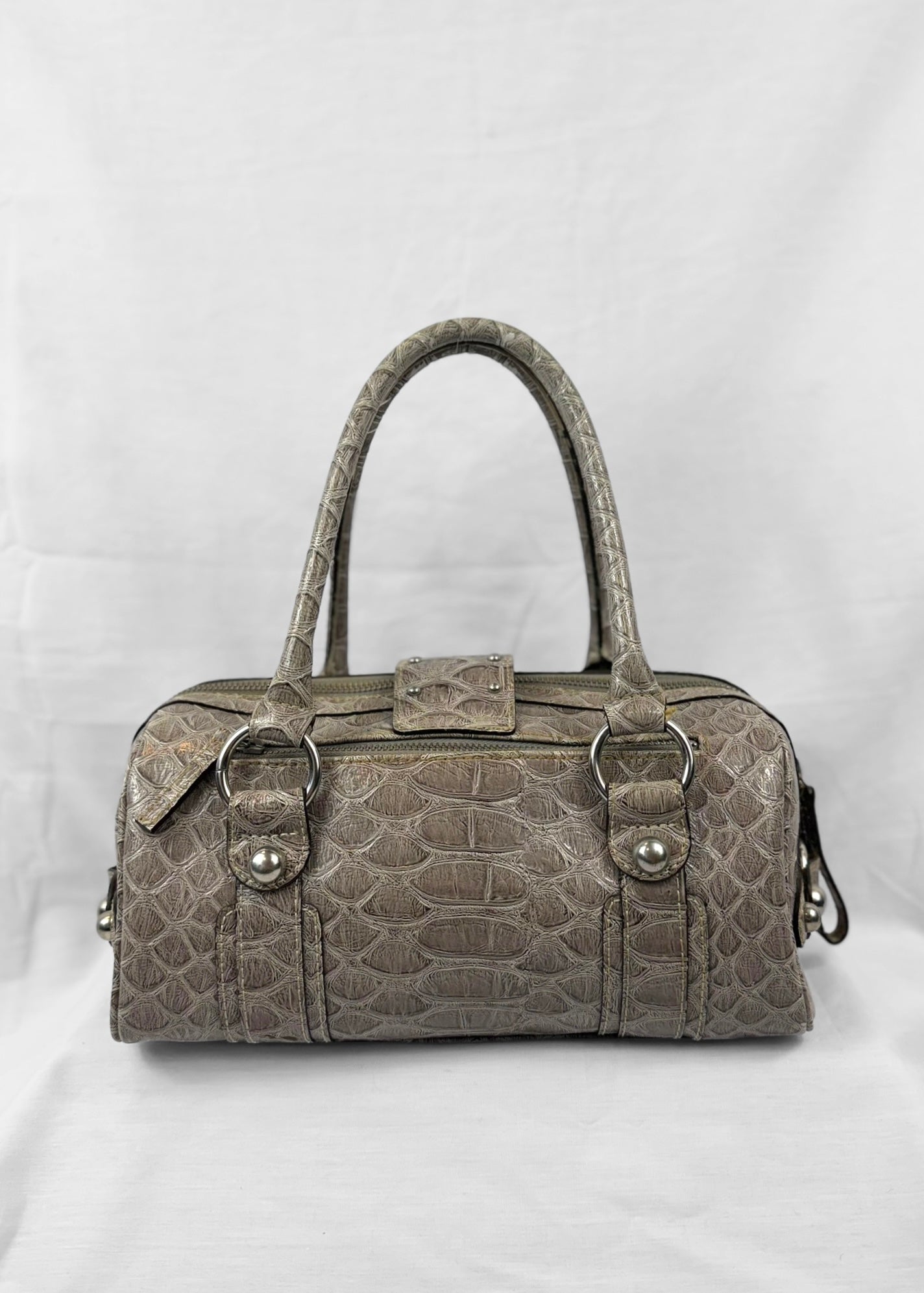 Vintage Guess Beige Brown Croco Bag