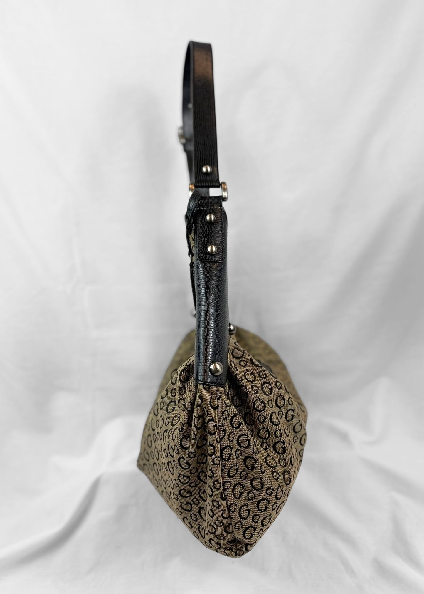 Vintage Guess Bag in Black Monogram and Studs