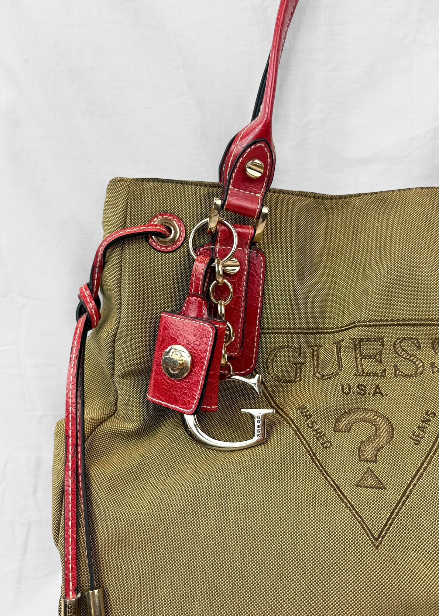 Vintage Guess Bag in Canvas Red