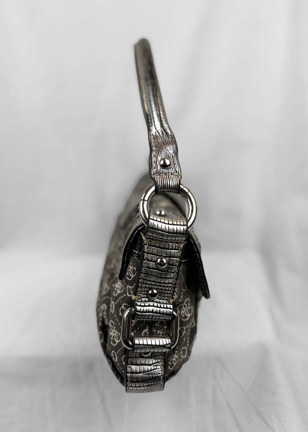 Vintage Guess Bag in Grey Denim Silver