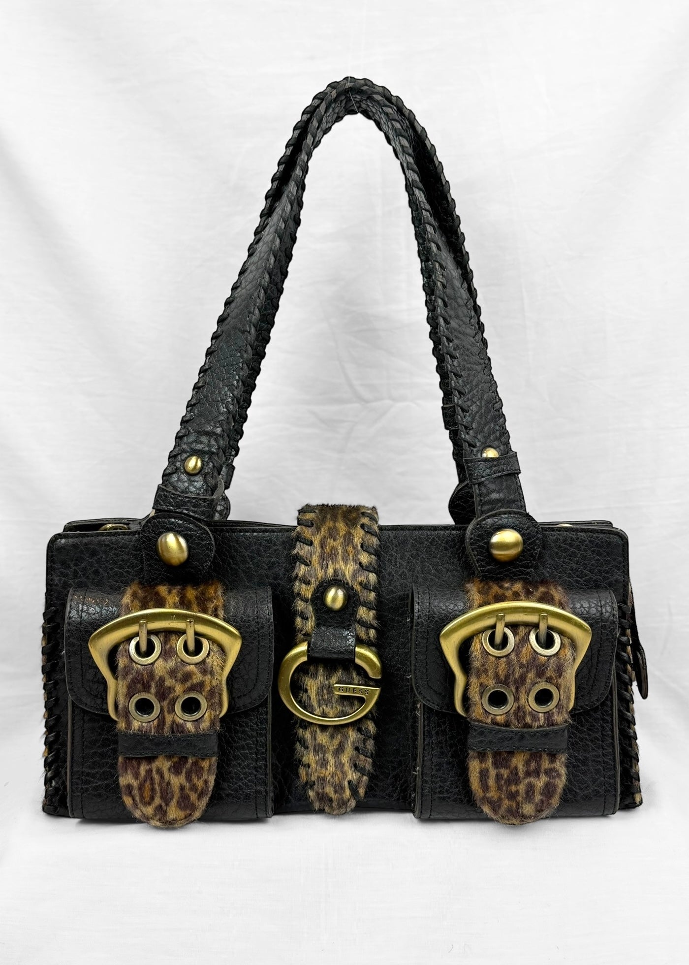 Vintage Guess Bag in Black Leopard