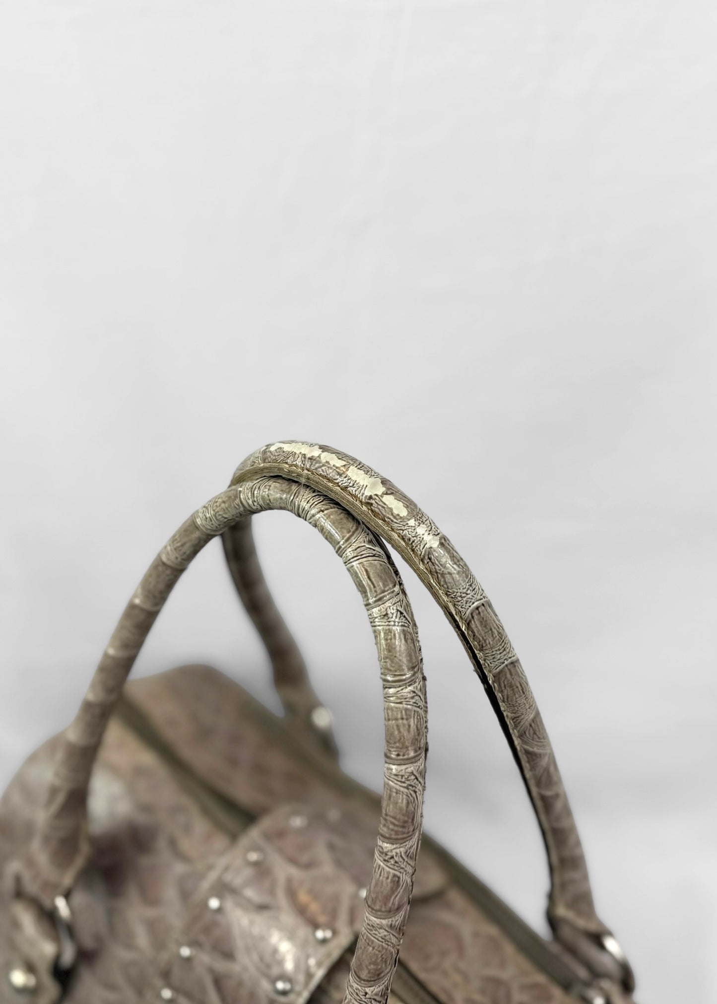 Vintage Guess Beige Brown Croco Bag