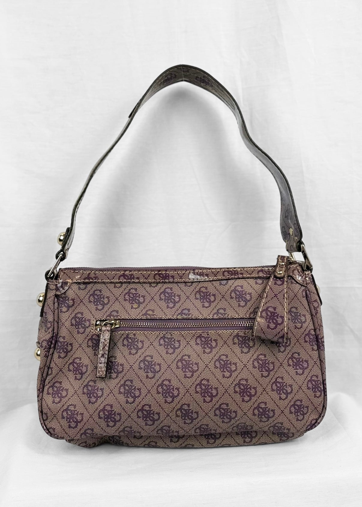 Guess Bag in Purple Monogram and Silver