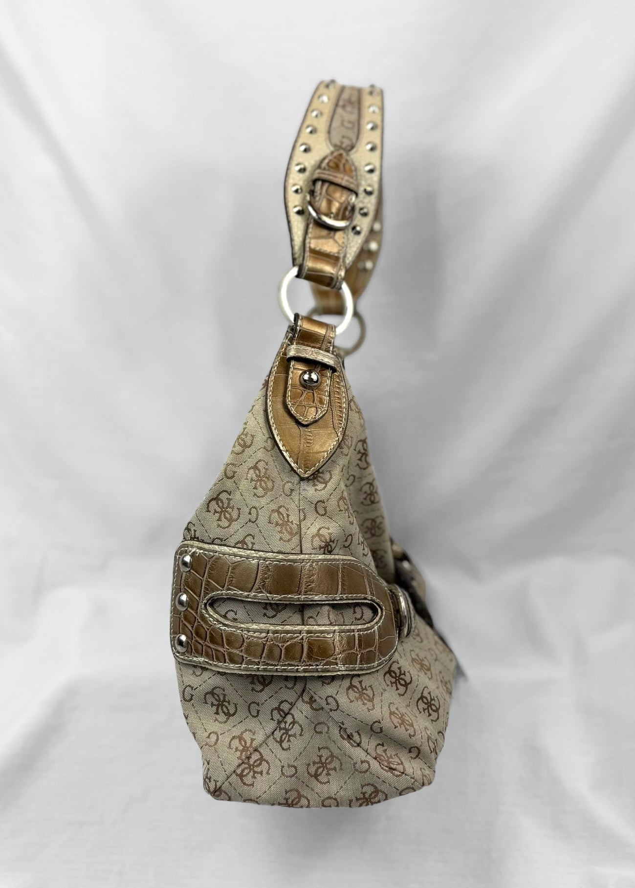 Vintage Rare Guess Bag in Cream Studded Slouchy