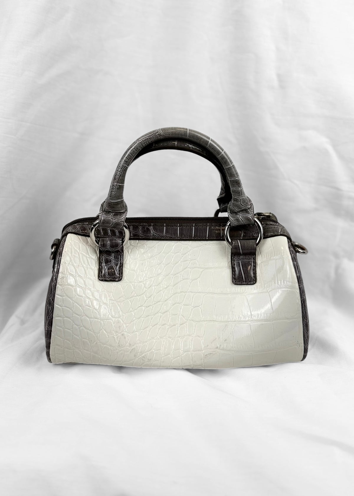 Guess Bag Croco Purple White Cream Bowling