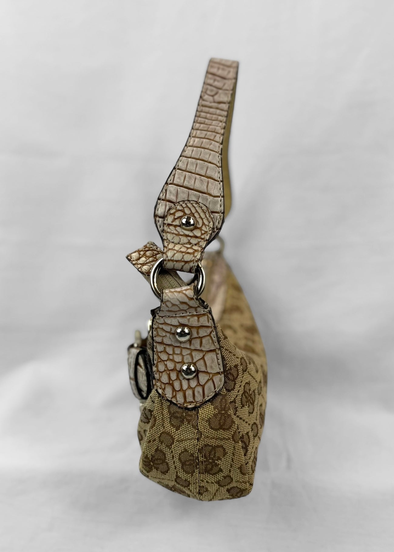 Vintage Guess Bag in Beige Croco