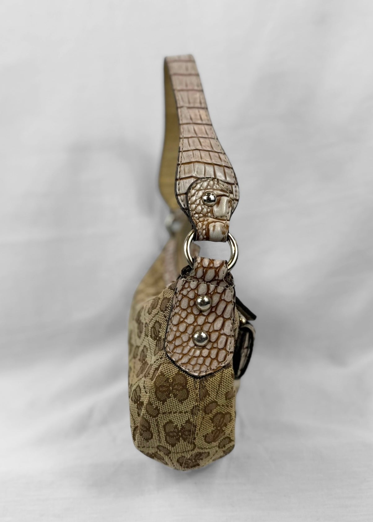 Vintage Guess Bag in Beige Croco